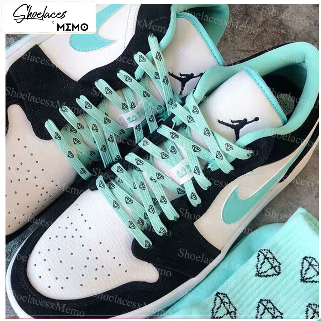 Dây Giày Custom AJ1 Turbo Green Kim Cương- Dây Giày Xanh Tiffany Bạc Hà AF1 AJ1