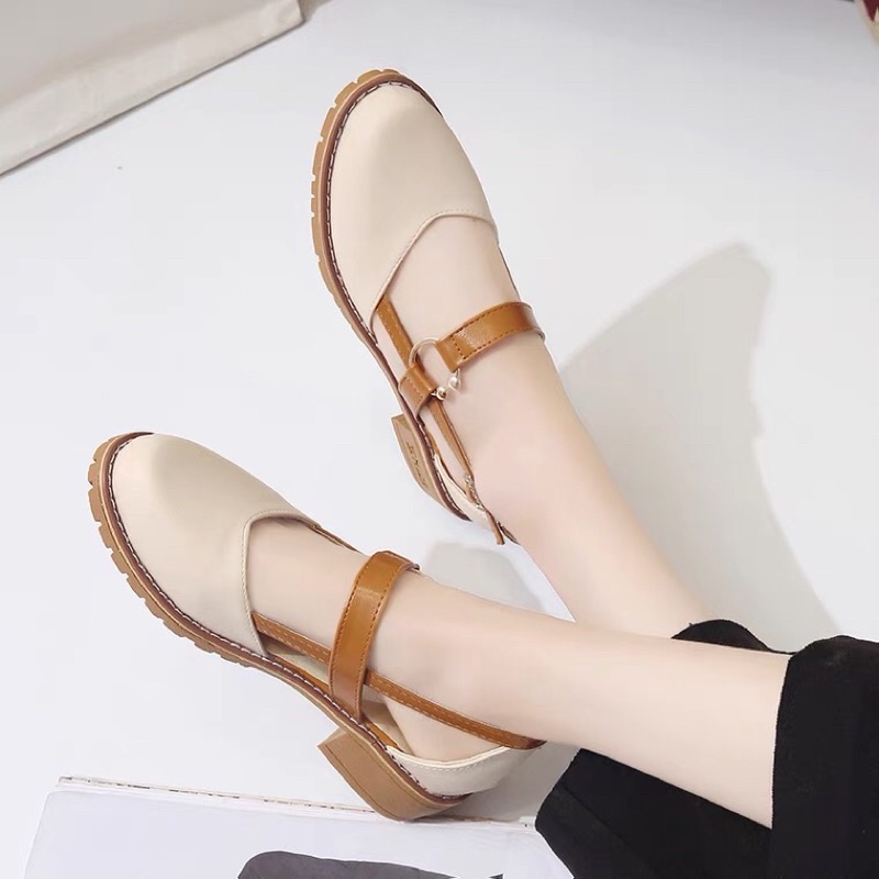 Giày sandal LOGIC mũi tròn đế vuông phong cách mới