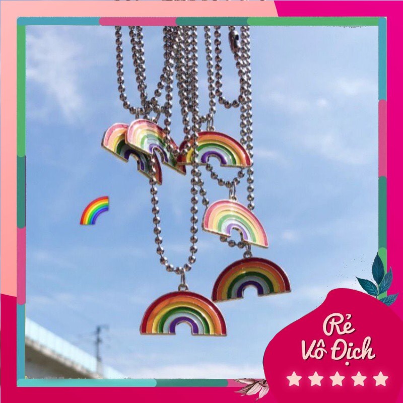 Vòng đeo cổ Hoa Mặt Trời Kaikai Kiki, Cầu Vồng Rainbow dây chuyền hợp kim unisex nam nữ thời trang -