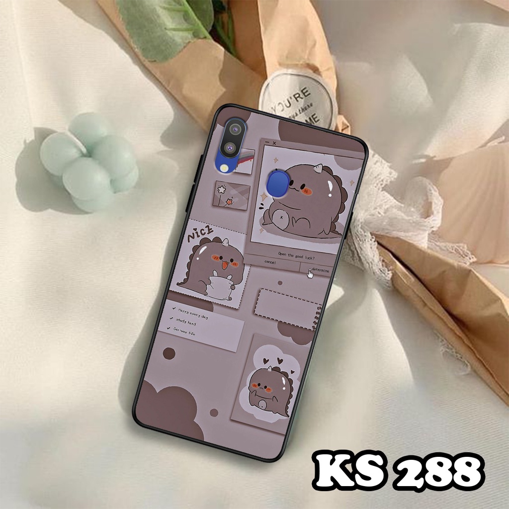 Ốp lưng Samsung M10 - Samsung M20 - Samsung M21 - Ốp in hình khủng long DinoCute - Lưng nhám viền TPU