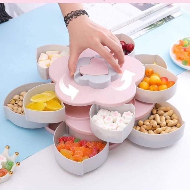 Khay đựng mứt 2 tầng