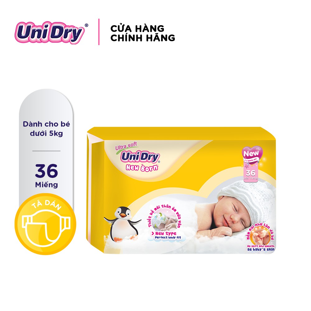 Tã dán sơ sinh Unidry 36 Miếng