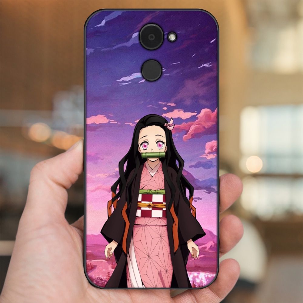 Ốp lưng Huawei Y7 Prime viền đen in hình Nezuko Kimetsu no Yaiba