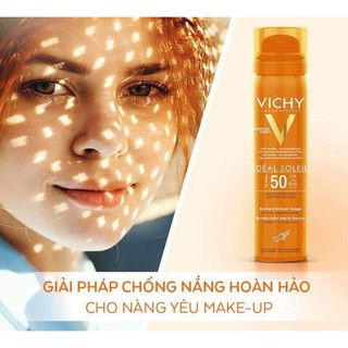 IDEAL SOLEIL XỊT KHOÁNG CHỐNG NẮNG VICHY 75ml GIẢM DẦU, KHÔ RÁO & KHÔNG GÂY NHỜN RÍT SPF 50+ UVA & UVB ++++
