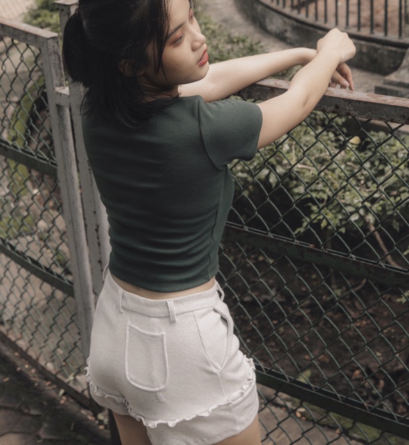Quần short thun dún bèo