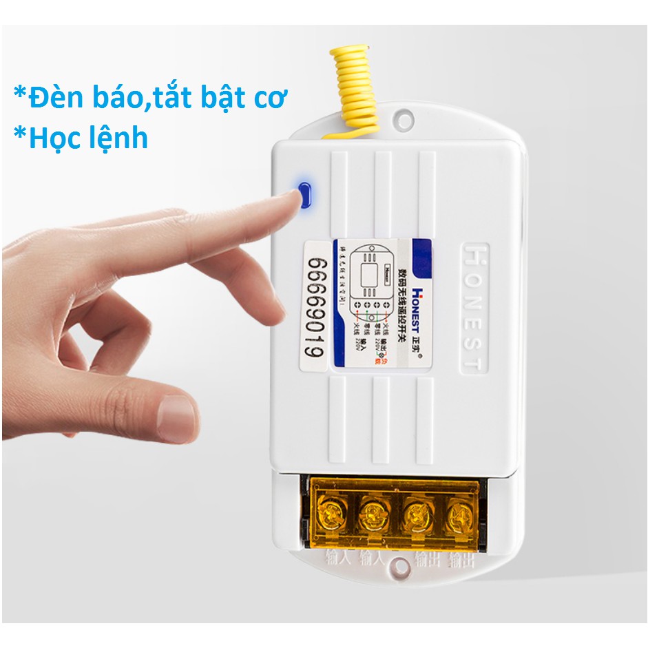 (CÓ HỌC LỆNH) Công tắc điều khiển từ xa Honest HT-6220KGD,công suất lớn 220v 40A 1000m dùng cho máy bơm ,moto điện.