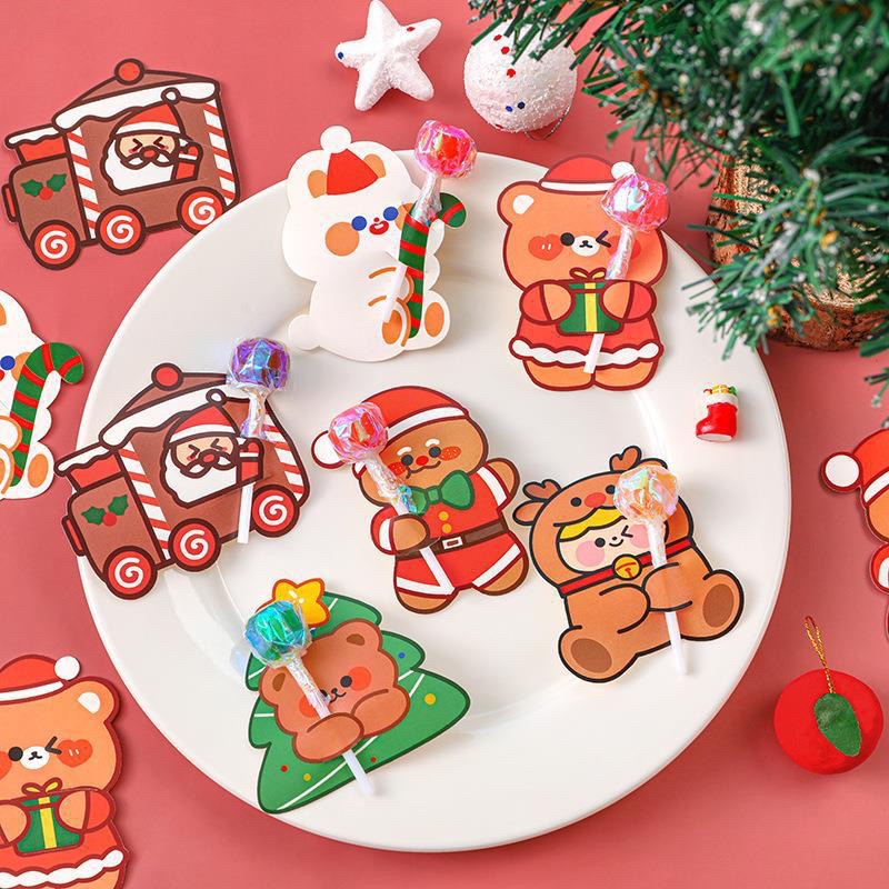 Set 5 mô hình trang trí kẹo mút lolipop chủ đề Giáng sinh Noel xmas