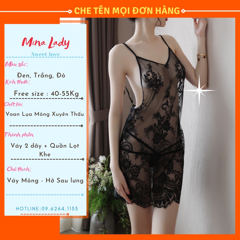 Váy Ngủ Ren Sexy - Đầm Ngủ Nữ Sexy Xuyên Thấu Gợi Cảm Kèm Quần Lọt Khe Giá Rẻ Nhiều Màu Đỏ, Đen,..- REN HOA XUYÊN THẤU