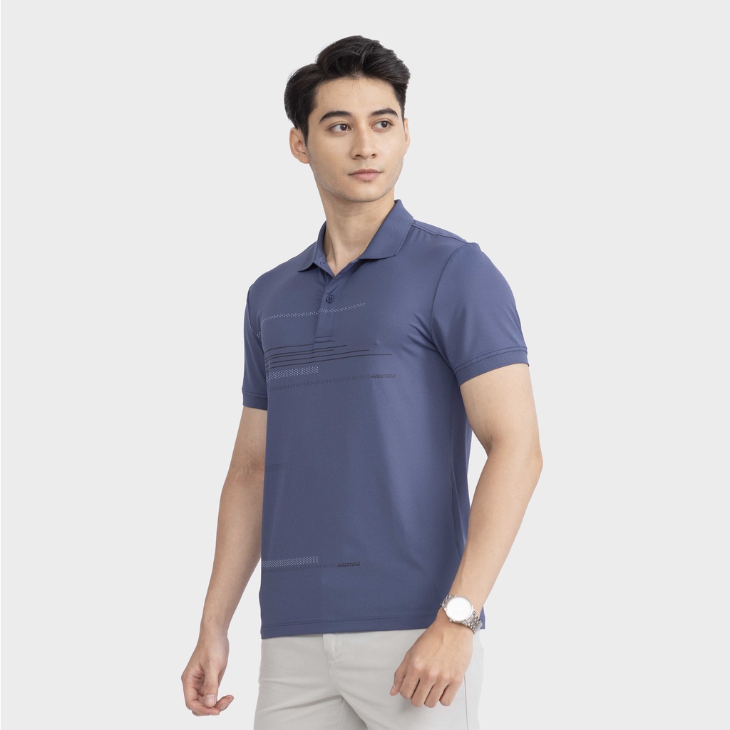 Áo polo nam ARISTINO phom dáng Slim Fit ôm, họa tiết in sọc ngang thời thượng, lịch lãm - APS196S2