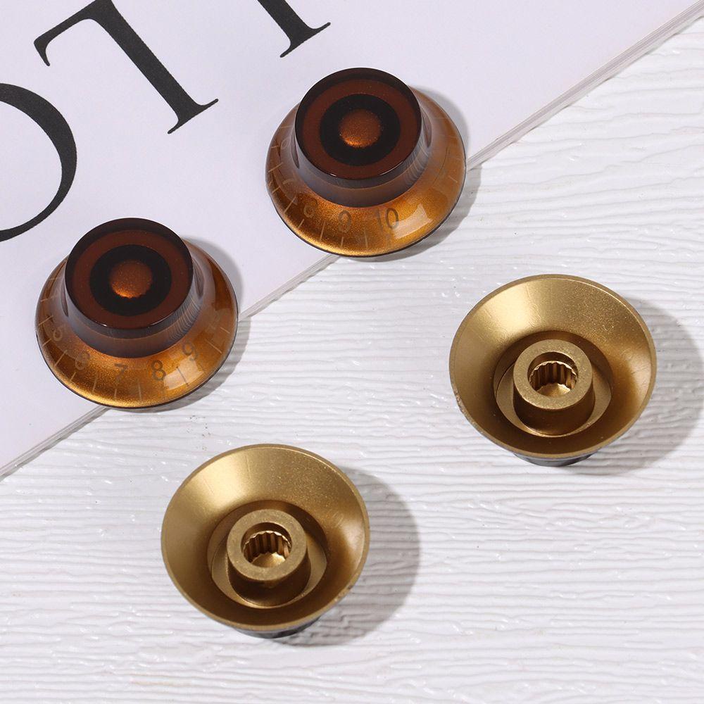 CHOOKEY Nút Chỉnh Âm Lượng Đàn Guitar Bass Les Paul LP Màu Cà Phê Có Số Màu Vàng