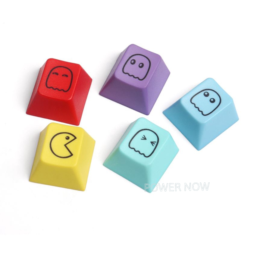 Bộ Keycaps Lẻ   PBT Mario, Pacman 5 Phím. OEM Profile Cho Bàn Phím Cơ