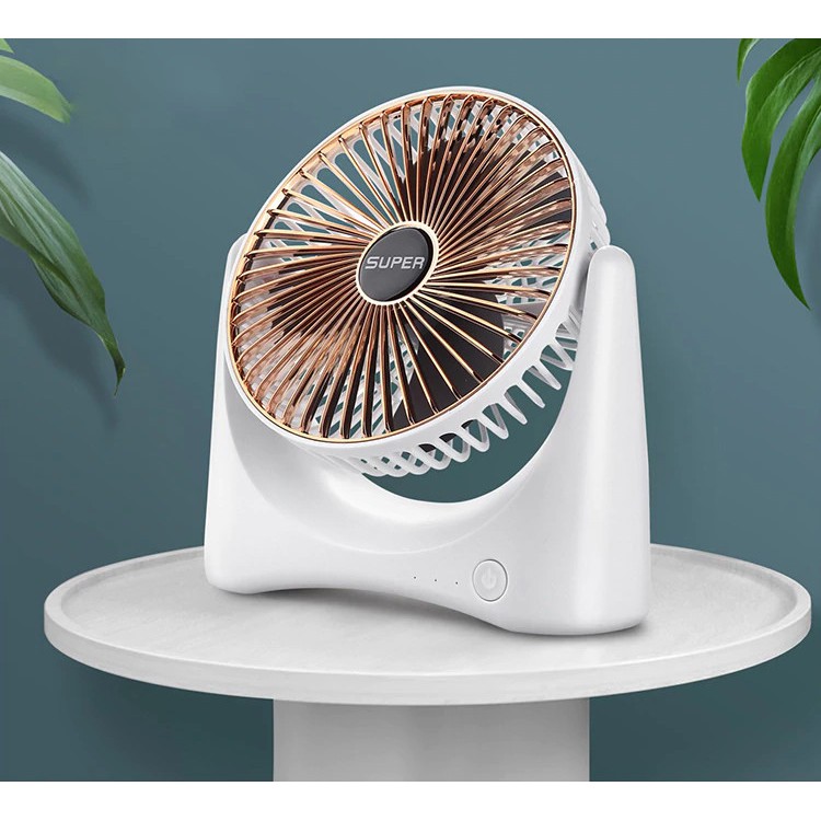 Quạt Tích Điện mini SUPER, Sac Tích điện, 3 Chế Độ Gió Mạnh Mẽ, Nhỏ gọn Tiện Lợi, pin 5-6h | BigBuy360 - bigbuy360.vn