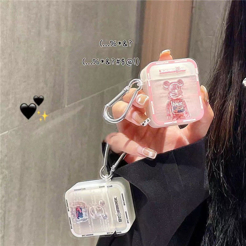 Vỏ Bảo Vệ Hộp Sạc Tai Nghe Airpods 1 / 2 / 3 / Pro / Pro2 Bằng TPU Họa Tiết Chú Gấu Dễ Thương