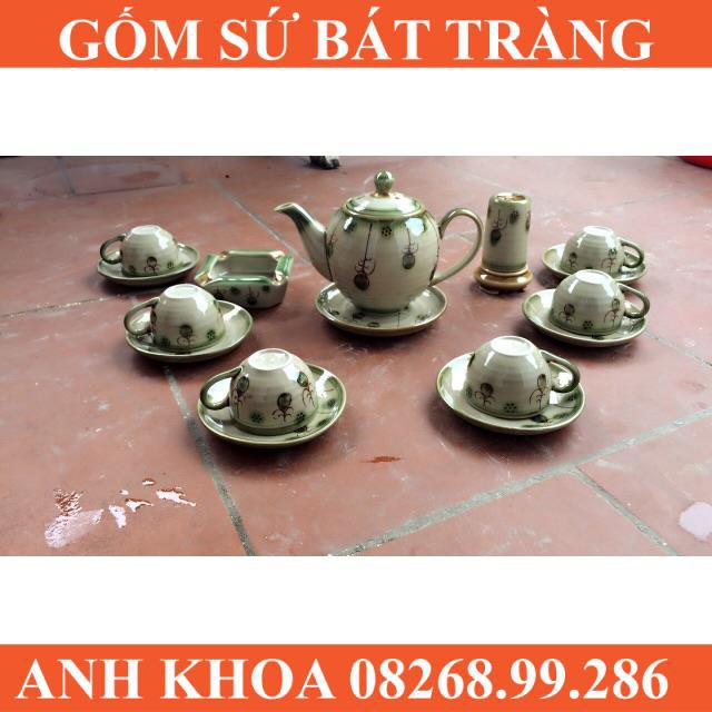 Bộ ấm quả rơi - Gốm sứ Bát Tràng Anh Khoa