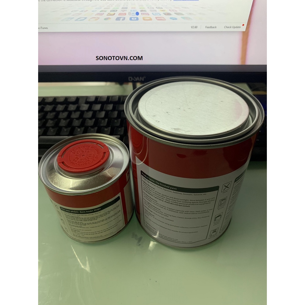 Sơn lót epoxy chống rỉ 2 thành phần hãng Kodo cho ô tô xe máy 1 bộ cả cứng kèm