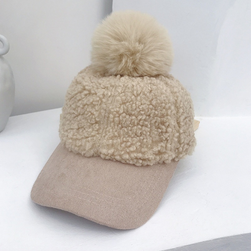 Mũ Lưỡi Trai Giả Lông Cừu Màu Trơn Chống Nắng Giữ Ấm Tùy Chỉnh Màu Sắc Cổ Điển Thời Trang Cho Nữ