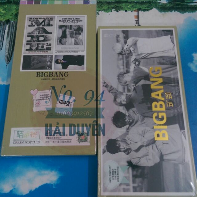 BIGBANG sticker, postcard, lomo (nguyên hộp)