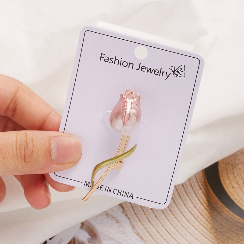 Ghim Cài Áo Hình Hoa Tulip Đính Đá Opal Kiểu Dáng Cổ Điển Cho Nữ