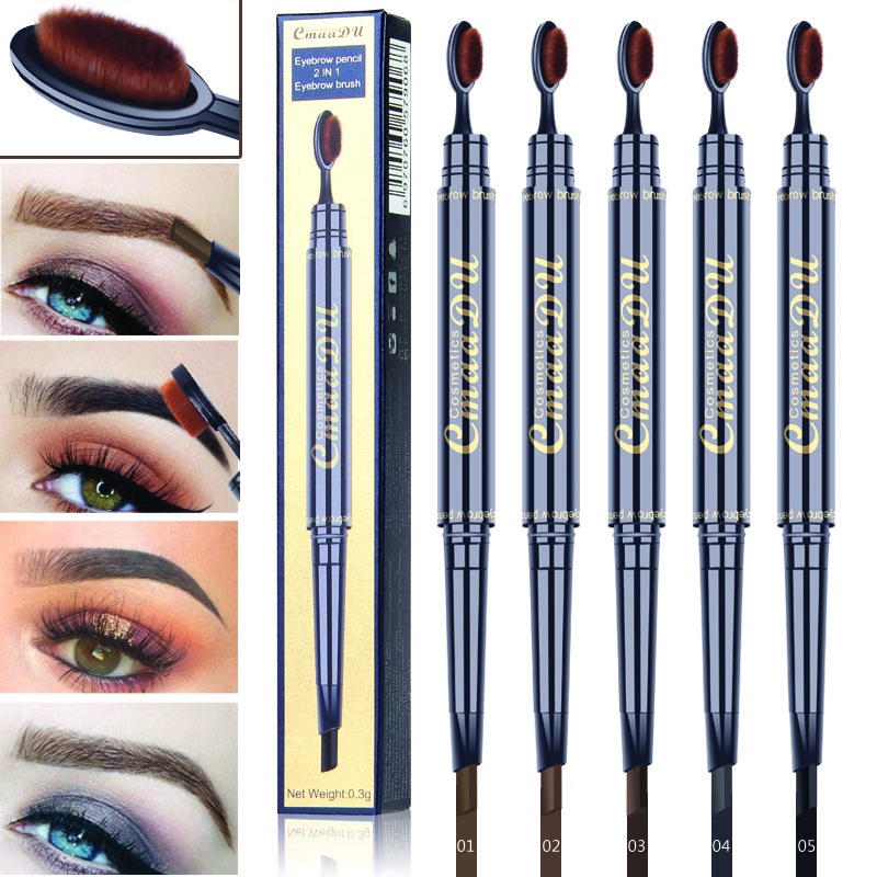 Bút Kẻ Lông Mày 2 Trong 1 Chống Nước Tự Nhiên Lâu Trôi