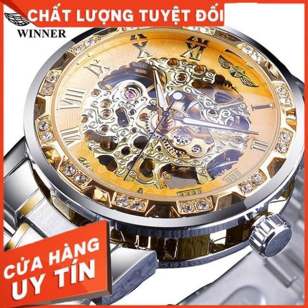 FreeShip Đồng Hồ Cơ Nam AUTOMATIC Chính Hãng WINNER Dây Thép Cao Cấp Đẹp Giá Rẻ Kiểu Dáng Thời Trang Sang Trọng