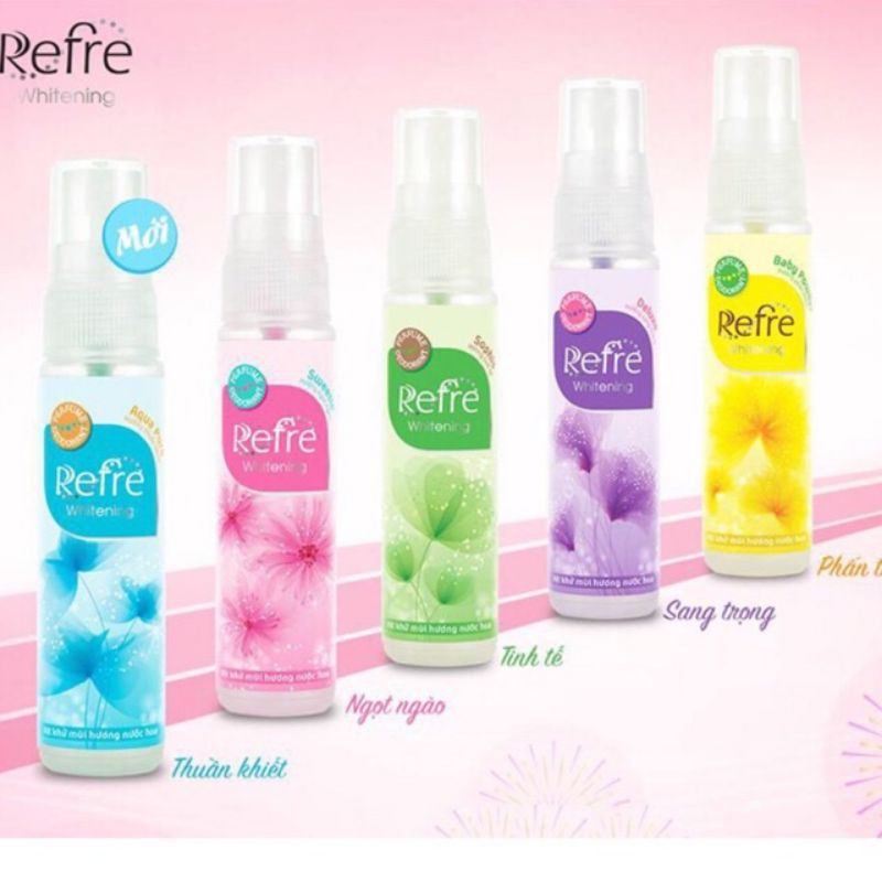 Xịt khử mùi hương nước hoa Refre Whitening Sweetie 30ml Hàng SAMPLE KHÔNG HỘP