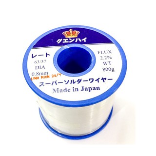 Thiếc Hàn Nhật  Hiroshima 0.8mm 800g Độ Tinh Khiết Cao 63/37 Siêu Bóng