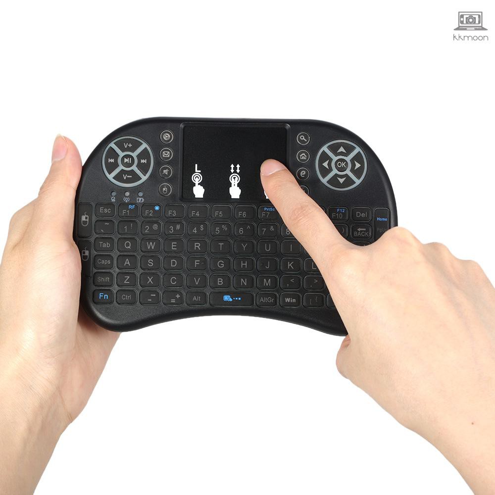 Backlit 2.4GHz Wireless Keyboard Air Mouse Touchpad Handheld Remote Control Backlight for Android TV BOX PC Smart TV Black