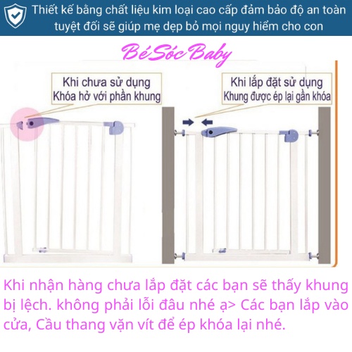 Thanh chắn cầu thang, chắn cửa an toàn TỰ ĐỘNG KHÓA không khoan đục dành cho bé hàng Việt Nam