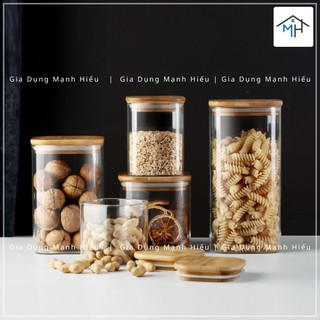 Hũ thủy tinh nắp gỗ (Vuông)