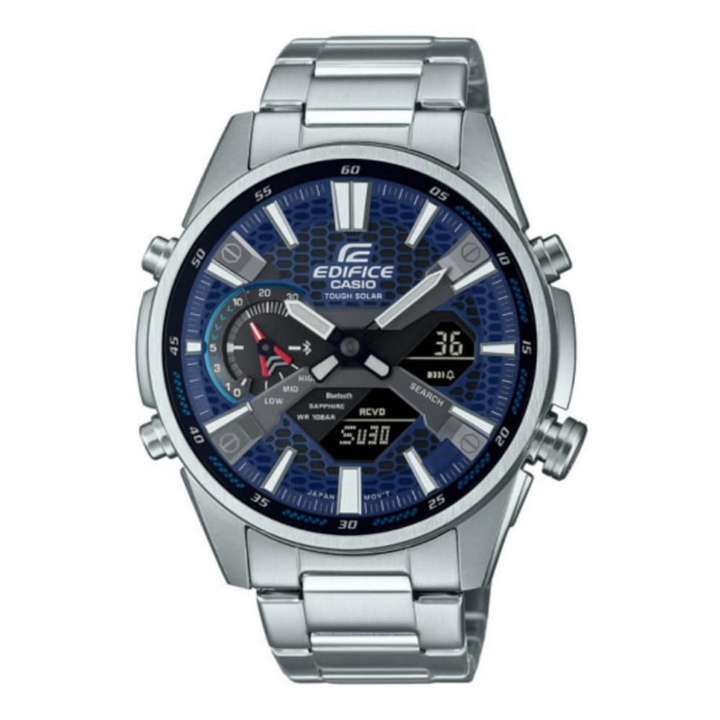 Đồng Hồ Điện Tử Nam Casio WATCHSTORE  ECB-S100D-2ADF Kính Khoáng, Size Mặt 46mm, Dây Kim Loại Và Vỏ Thép Không Gỉ