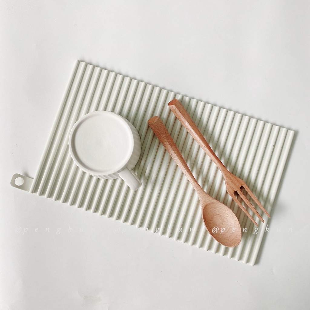 Tấm lót cốc / đũa cách nhiệt đa năng tiện dụng màu trắng / đen phong cách Bắc Âu