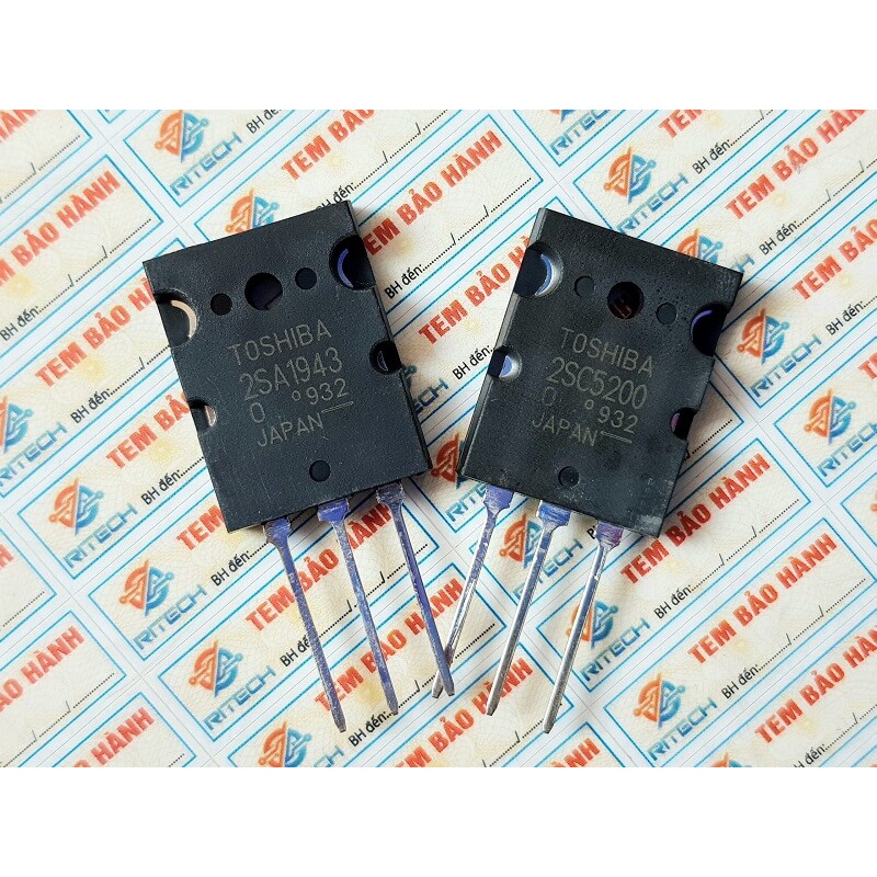 2SC5200, 2SA1943 Cặp Transistor NPN 15A/230V TO-3PL chính hãng