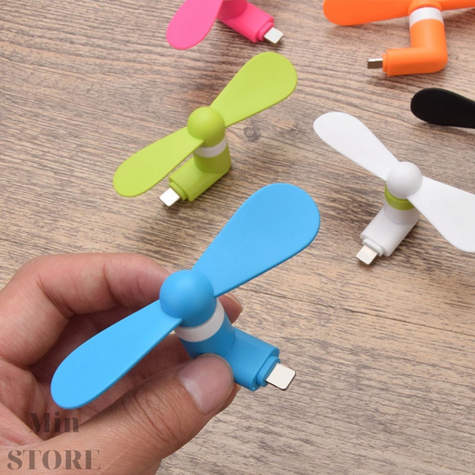 Quạt Mini USB 2 cánh siêu mát, tiện lợi - 4 Loại Cổng Kết Nối  - Min STORE