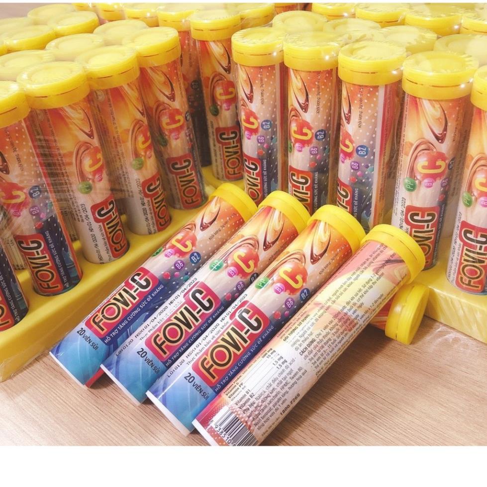 FOVI-C - Viên sủi bổ sung vitamin C hàm lượng cao 500mg (tuýp 20 viên)