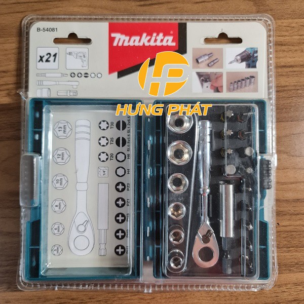 Bộ vít và socket (có cần vặn) Makita B-54081
