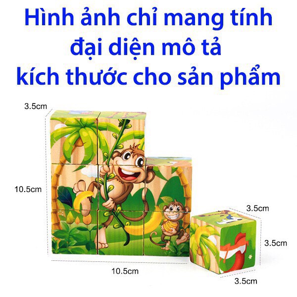 Đồ Chơi Tranh Ghép Gỗ 6 Mặt Được 6 Hình Khác Nhau - Xếp Hình 3D Cho Bé