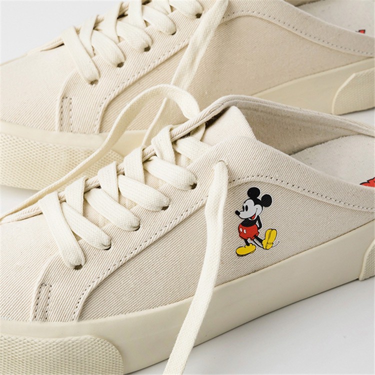 ( ảnh thật ) sục mickey , giày thể thao và sneaker nữ màu trắng kem , sục nữ đủ size nữ , sục zara mickey