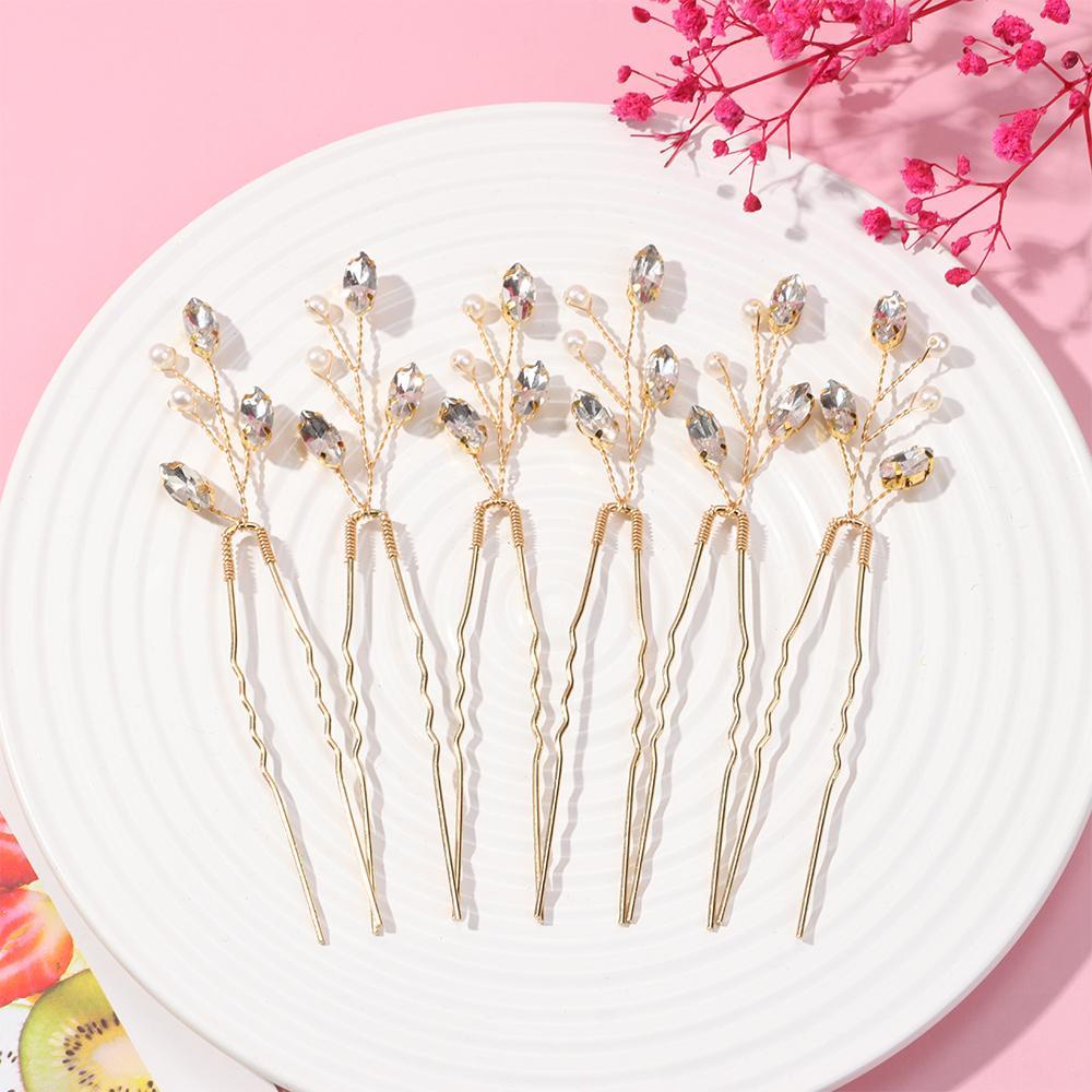 Bộ 6 Trâm Cài Tóc Phong Cách Vintage Dành Cho Cô Dâu|Kẹp Tóc Hình Hoa