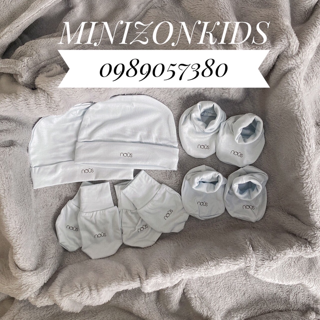 Set Mũ, Bao Tay, Bao Chân Nous Siêu Mềm Mại Cho Bé Sơ Sinh