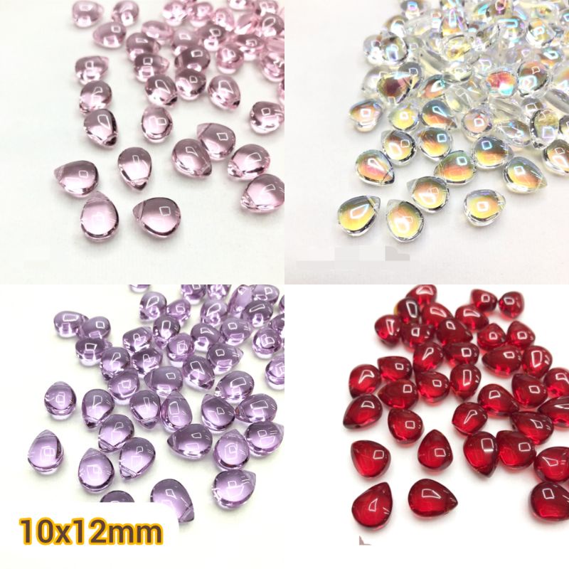 Set 10 hạt giọt nước đục lỗ - nguyên liệu làm trâm cài tóc cổ trang, bông tai, dây truyền, đồ thủ công handmade DIY