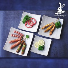 [Có xuất VAT] Dĩa Vuông Sâu Lòng Màu Nâu Nhám Nhựa Melamine Đài Loan - Chính Hãng