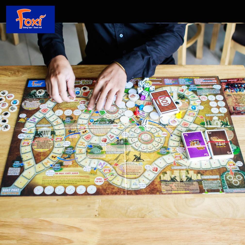 Board game-Đi tìm kho báu Phiên Bản HERO Foxi-Đồ chơi trẻ em phát triển AQ-EQ-IQ-siêu siêu hay