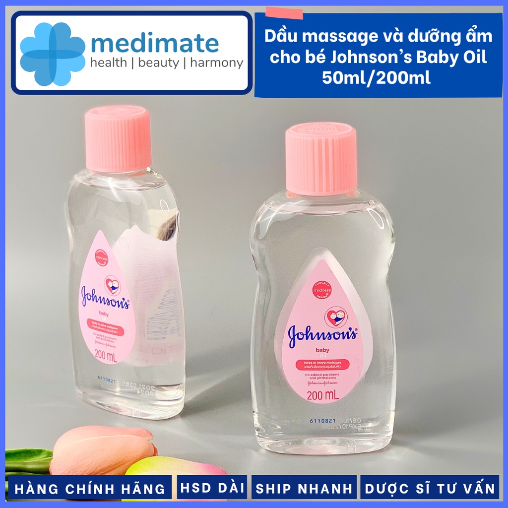 Dầu massage dưỡng ẩm cho bé Johnson's baby oil