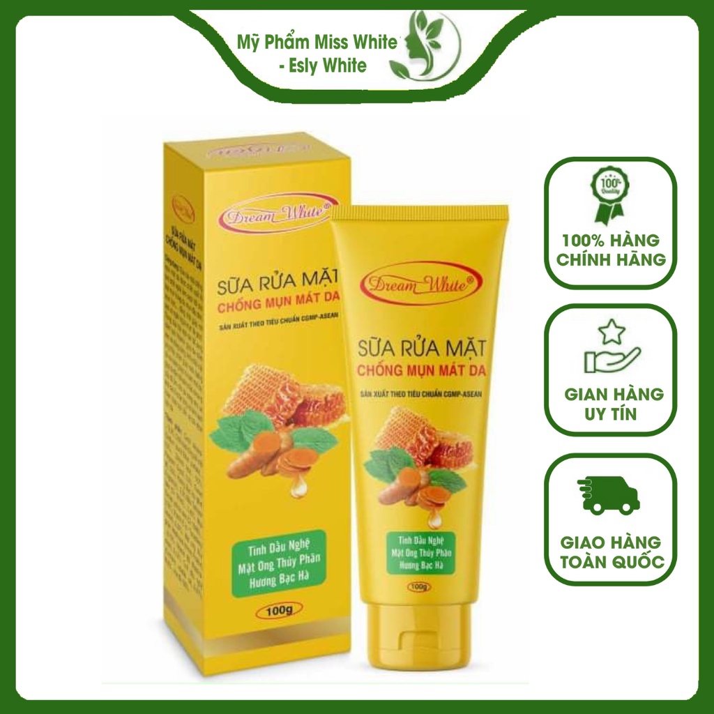 Sữa Rữa Mặt Chống Mụn Mát Da Dream White 100g Ngăn Ngừa Mụn Tái Phát Và Làm Mờ Sẹo