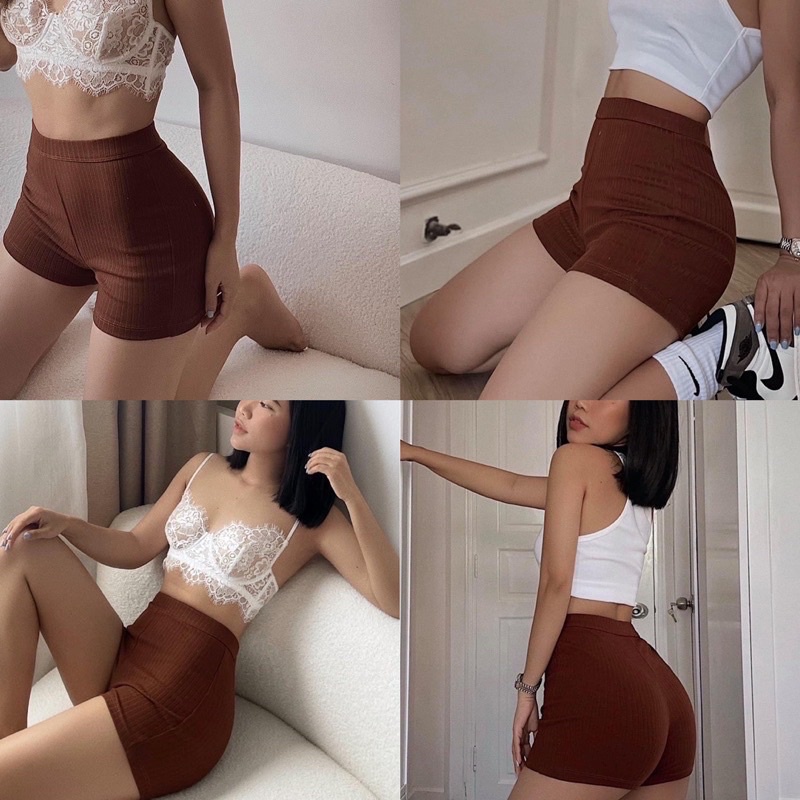 Quần mini biker short thun gân đũa len - by WTW