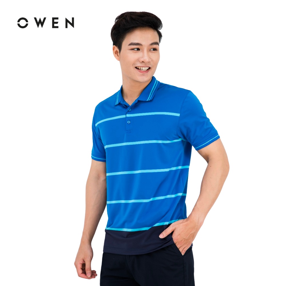 Áo polo Nam Owen Poly Bodyfit màu Xanh - PAT20193