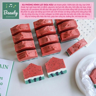 [HOT] Xà phòng tắm, chăm sóc da hình lát dưa hấu, xà bông 100% TỰ NHIÊN (bột củ dềnh, hạt CHIA, bột cần tây, cám gạo)