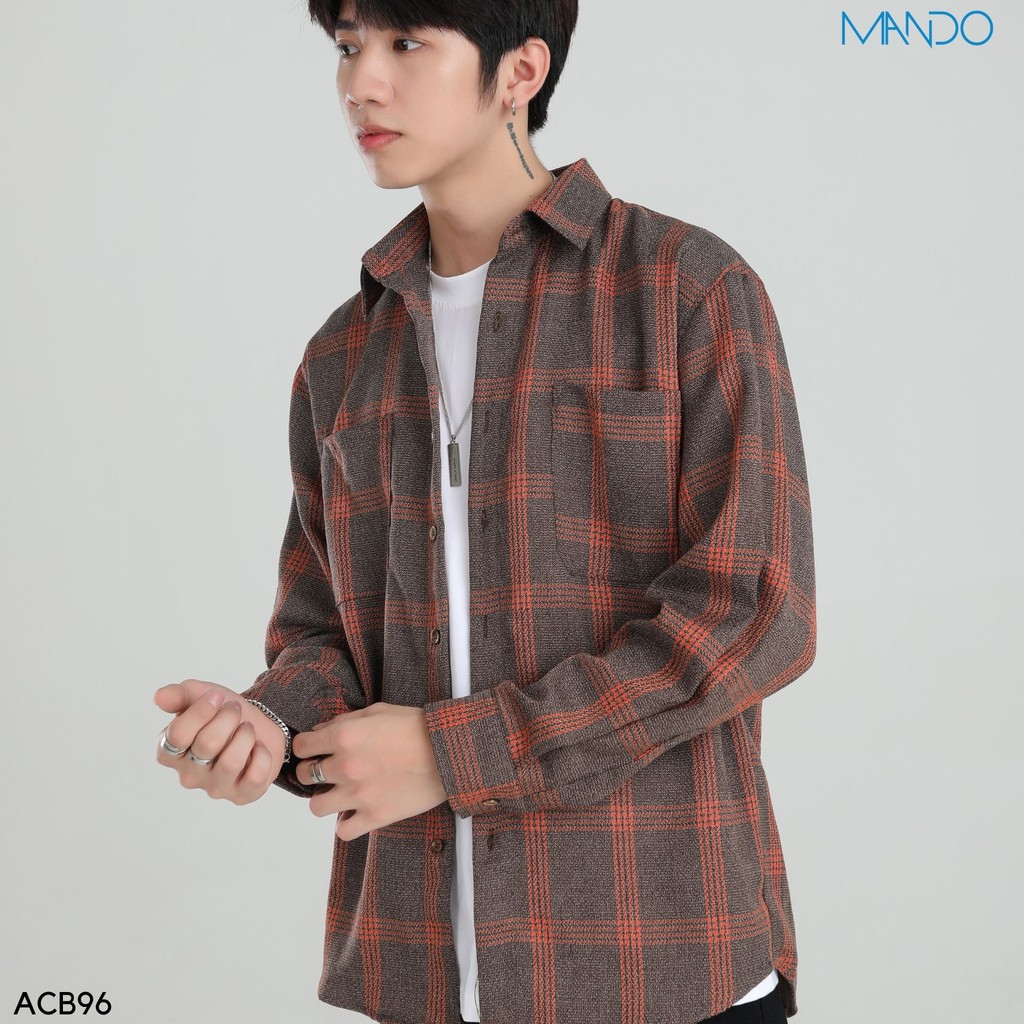 Áo Sơ Mi Caro Nam Kẻ Nâu MANDO Form Rộng Chất Vải Dạ Mỏng Dài Tay Kiểu Dáng Basic Unisex Thời Trang HànQuốc ACB96-SHT005 | BigBuy360 - bigbuy360.vn