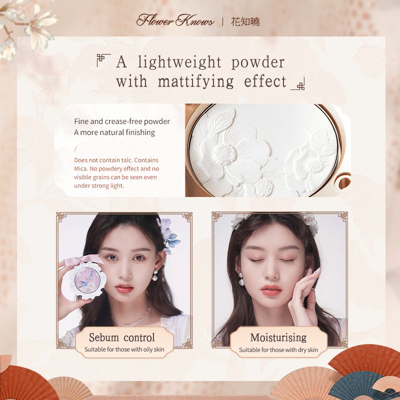 Phấn Phủ Flower Knows Dạng Nén Kiềm Dầu Kháng Nước Lâu Trôi Họa Tiết Hoa Dập Nổi Thiết Kế Vỏ Chạm Khắc 200g | BigBuy360 - bigbuy360.vn