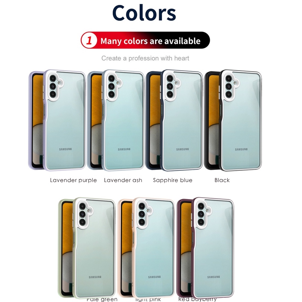 Ốp Điện Thoại Acrylic Trong Suốt Viền Màu Sang Trọng Chống Sốc Cho Samsung Galaxy S22 Plus Ultra A33 A73 A13 A53 5G
